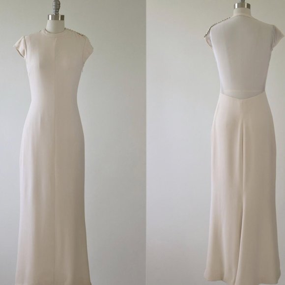 Dresses & Skirts - Sheer back crepe wedding dress, simple